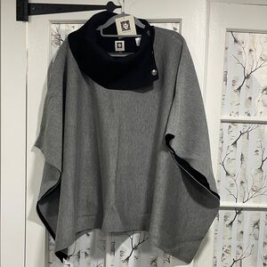 Anne Klein Black Knit poncho